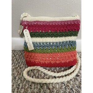 Kim Rogers Julia Crochet Crossbody Bag NWT Boho Multicolor Striped  Beach Purse